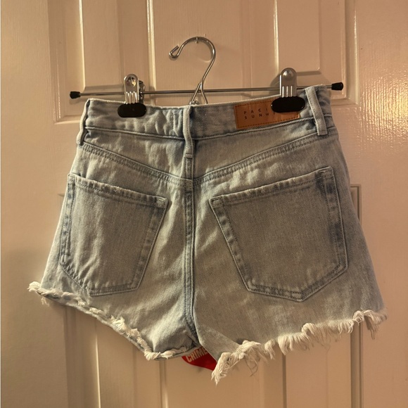 Pacific Sunwear High Rise Button Fly denim Festival Short Sz 23 - Picture 2 of 3